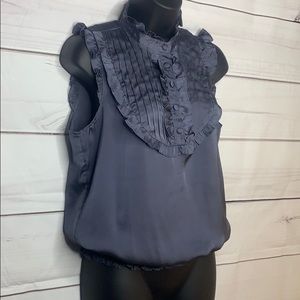 21  size s/p grey silk top  adorable